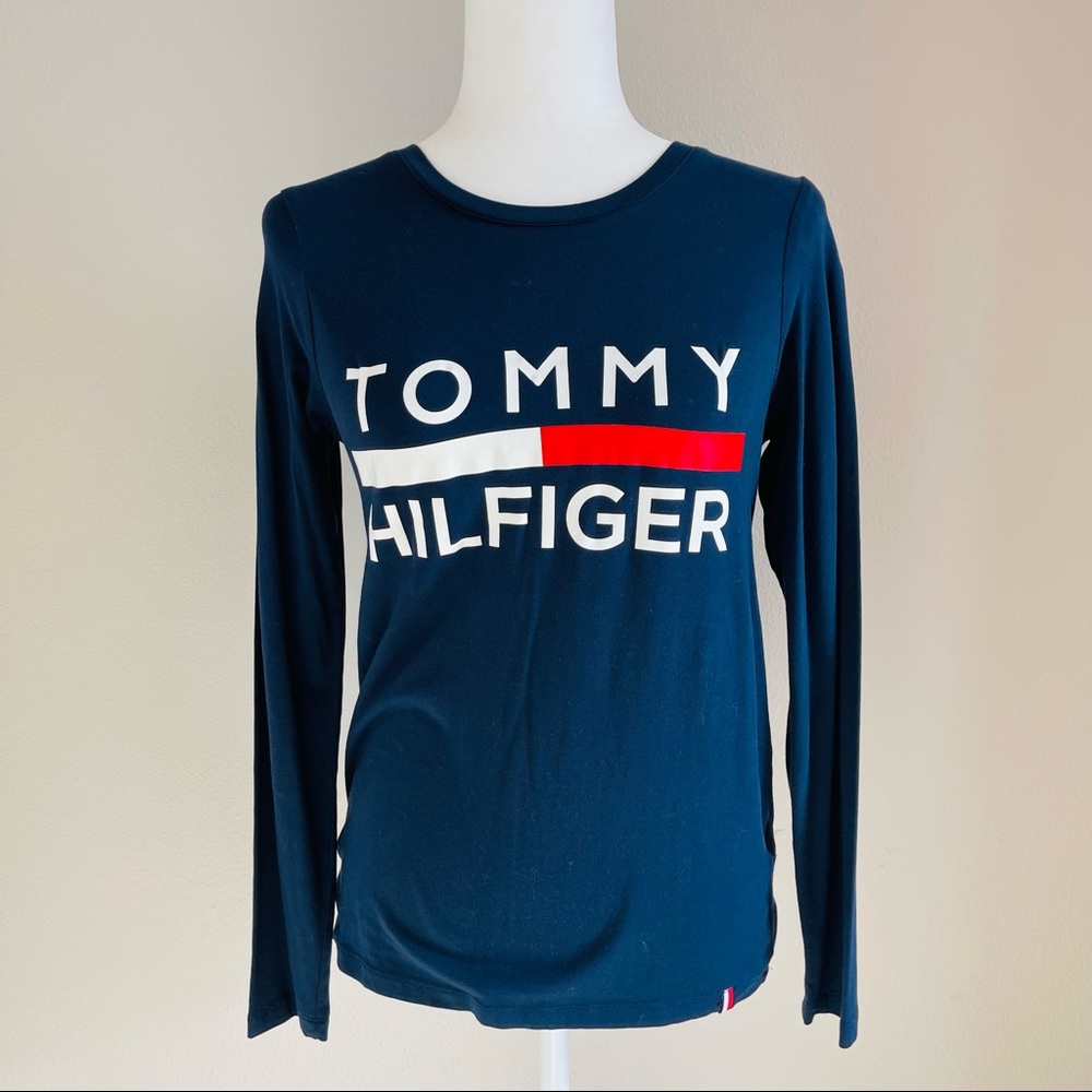 🌹 Tommy Hilfiger Blue Long Sleeve Top in Size XS